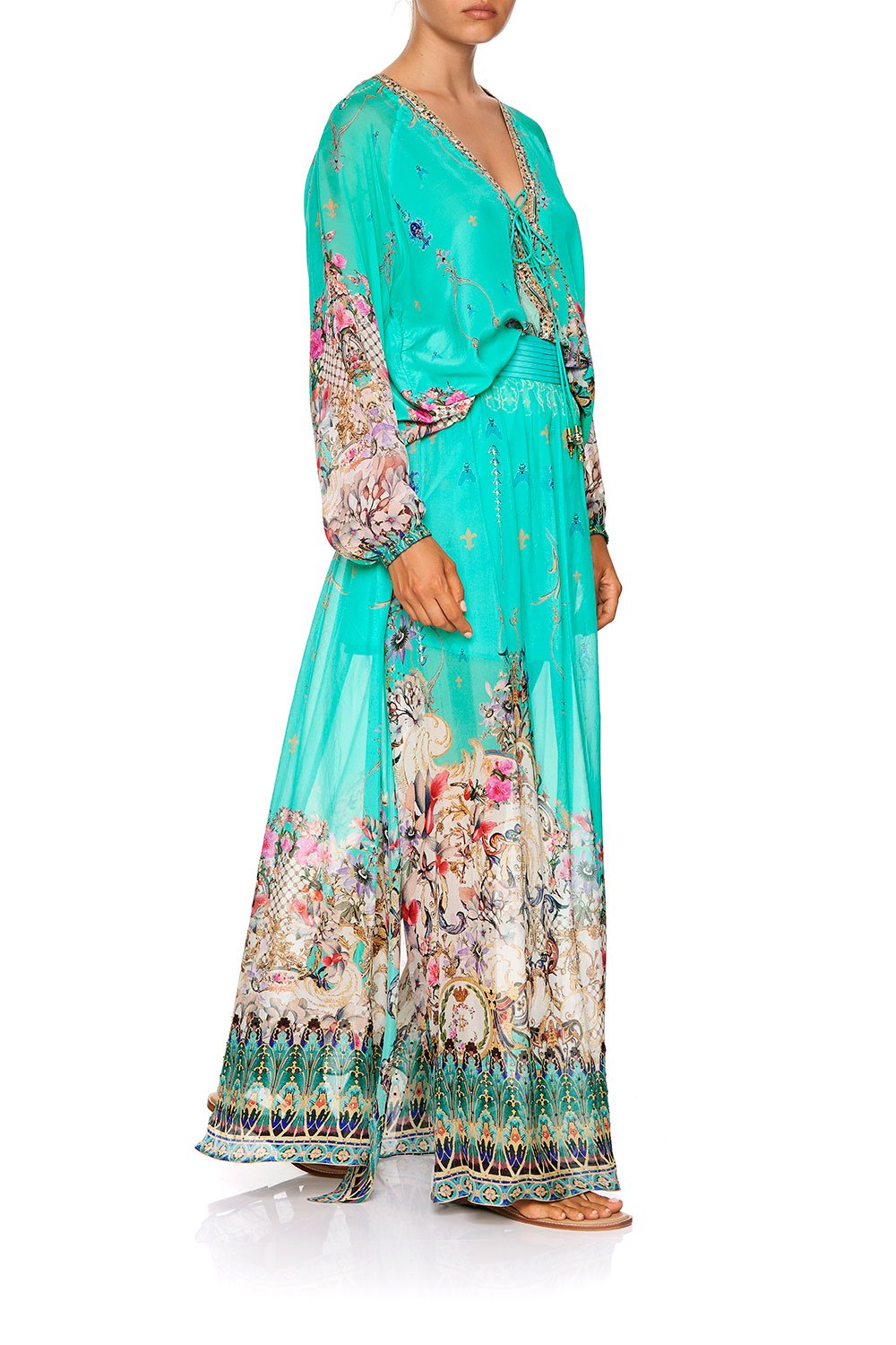 SKIRT WITH PINTUCK WITH BAND FLORAISON