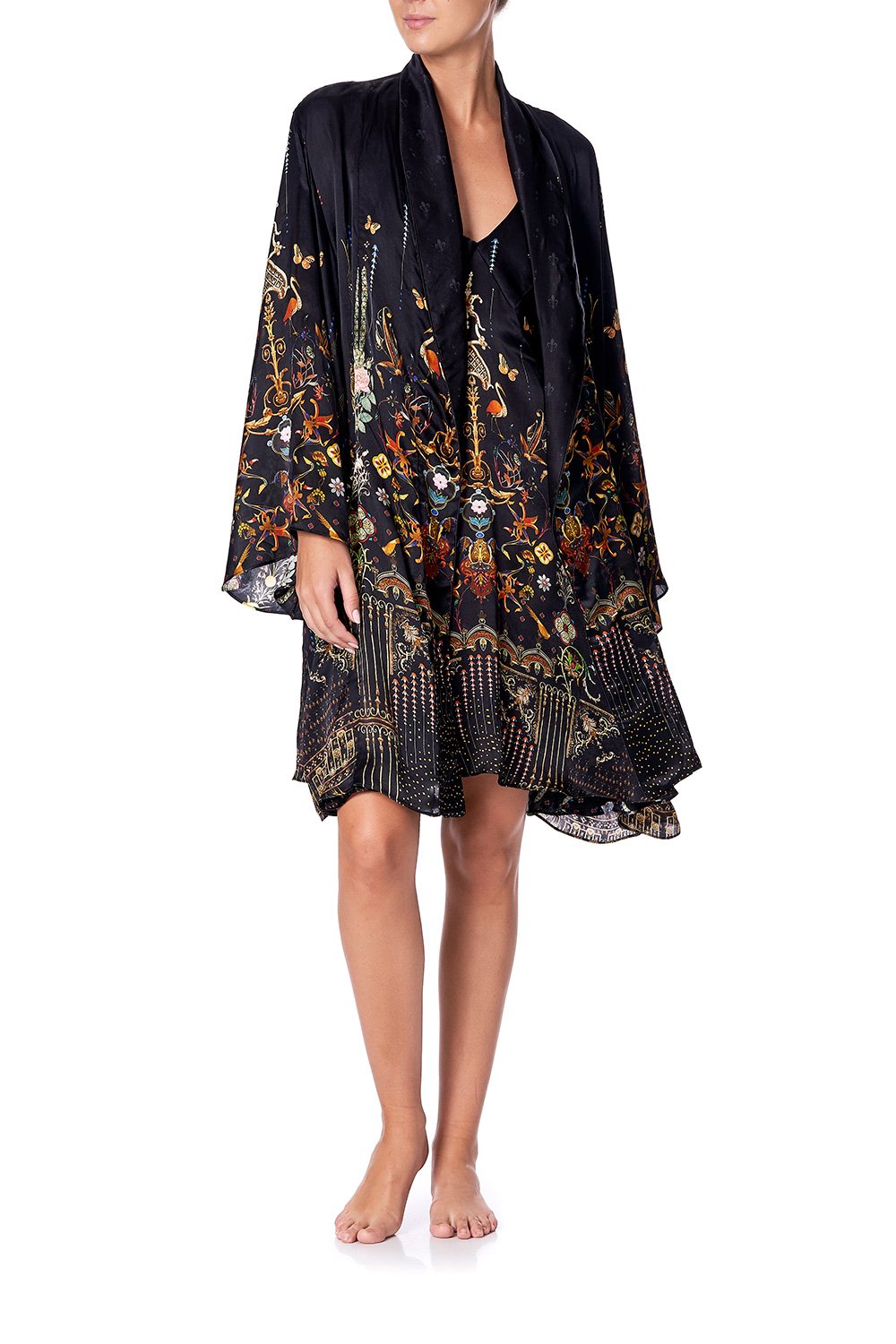 SLEEPWEAR FLARED SLEEVE DRESSING GOWN REBELLE REBELLE