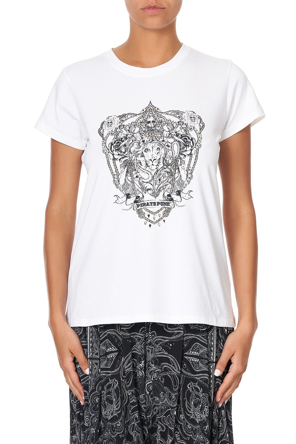 SLIM FIT ROUND NECK T-SHIRT MIDNIGHT PEARL