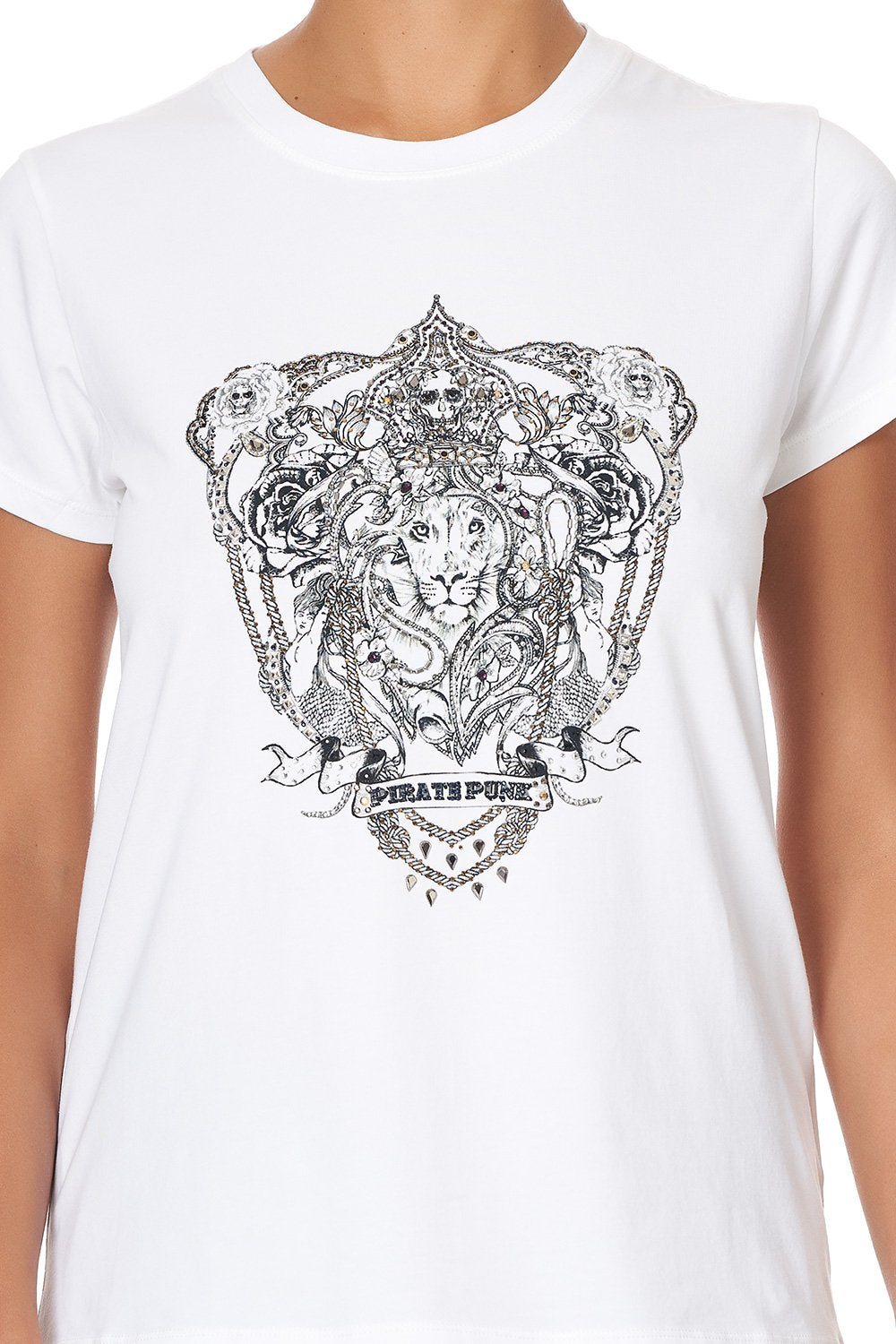 SLIM FIT ROUND NECK T-SHIRT MIDNIGHT PEARL