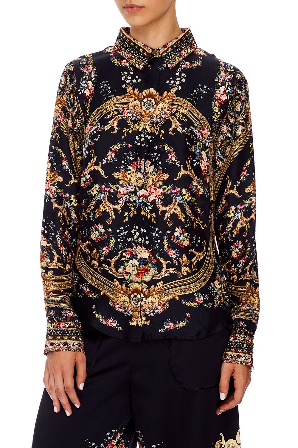 CAMILLA SLIM FIT LONG SLEEVE SHIRT FRIEND IN FLORA