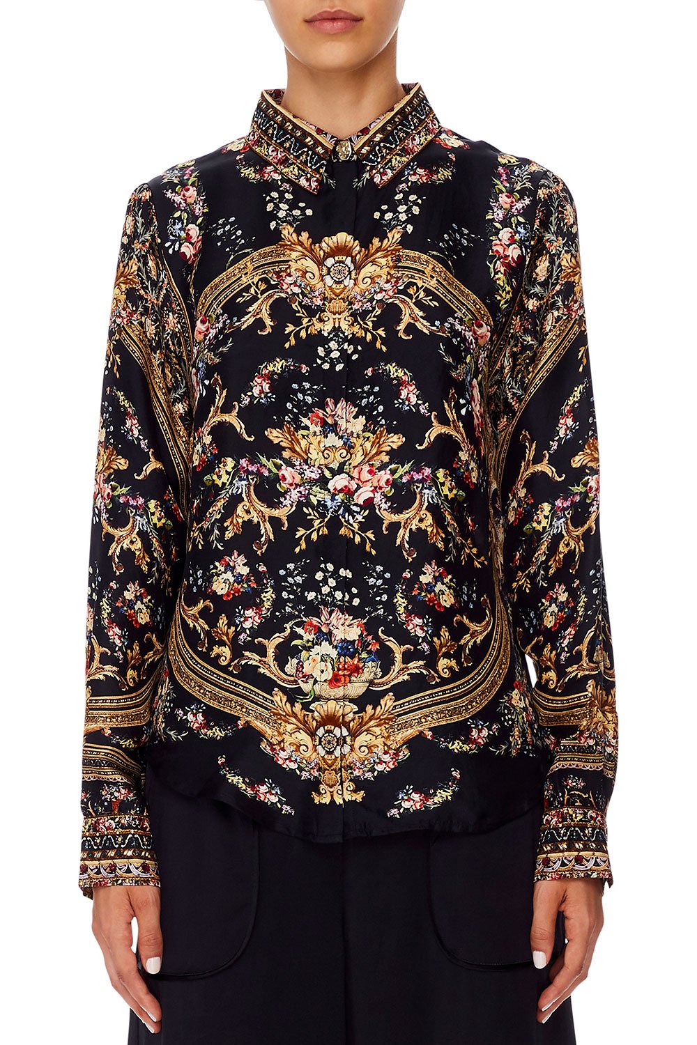 CAMILLA SLIM FIT LONG SLEEVE SHIRT FRIEND IN FLORA