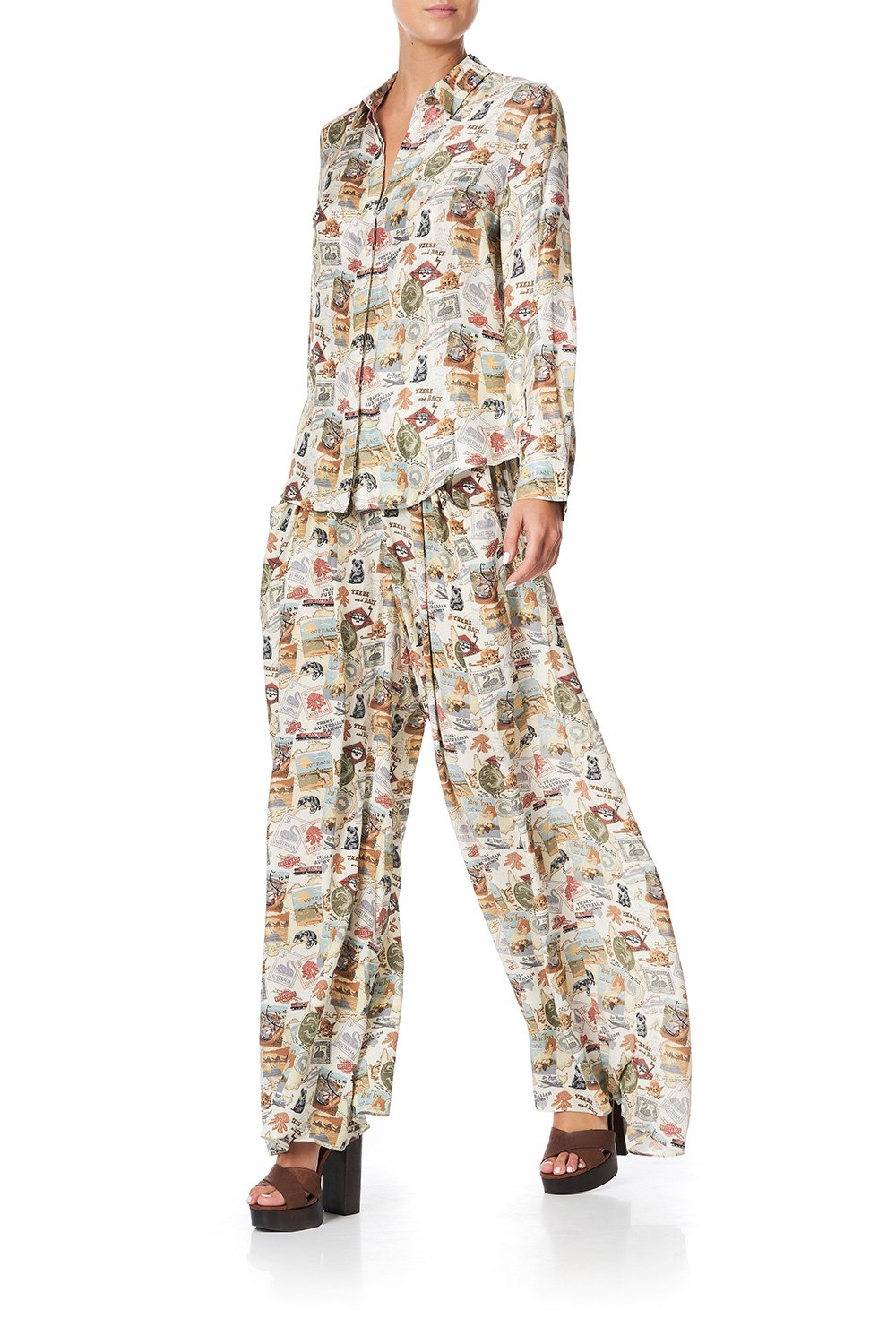 SLIM FIT LONG SLEEVE SHIRT WISH YOU WERE HERE