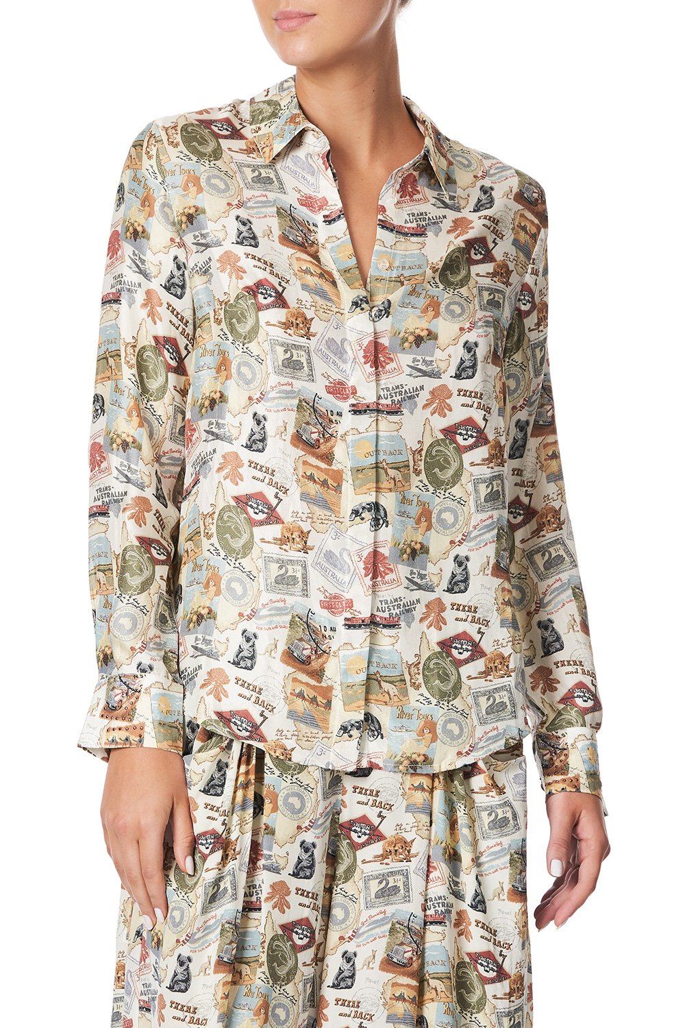 SLIM FIT LONG SLEEVE SHIRT WISH YOU WERE HERE