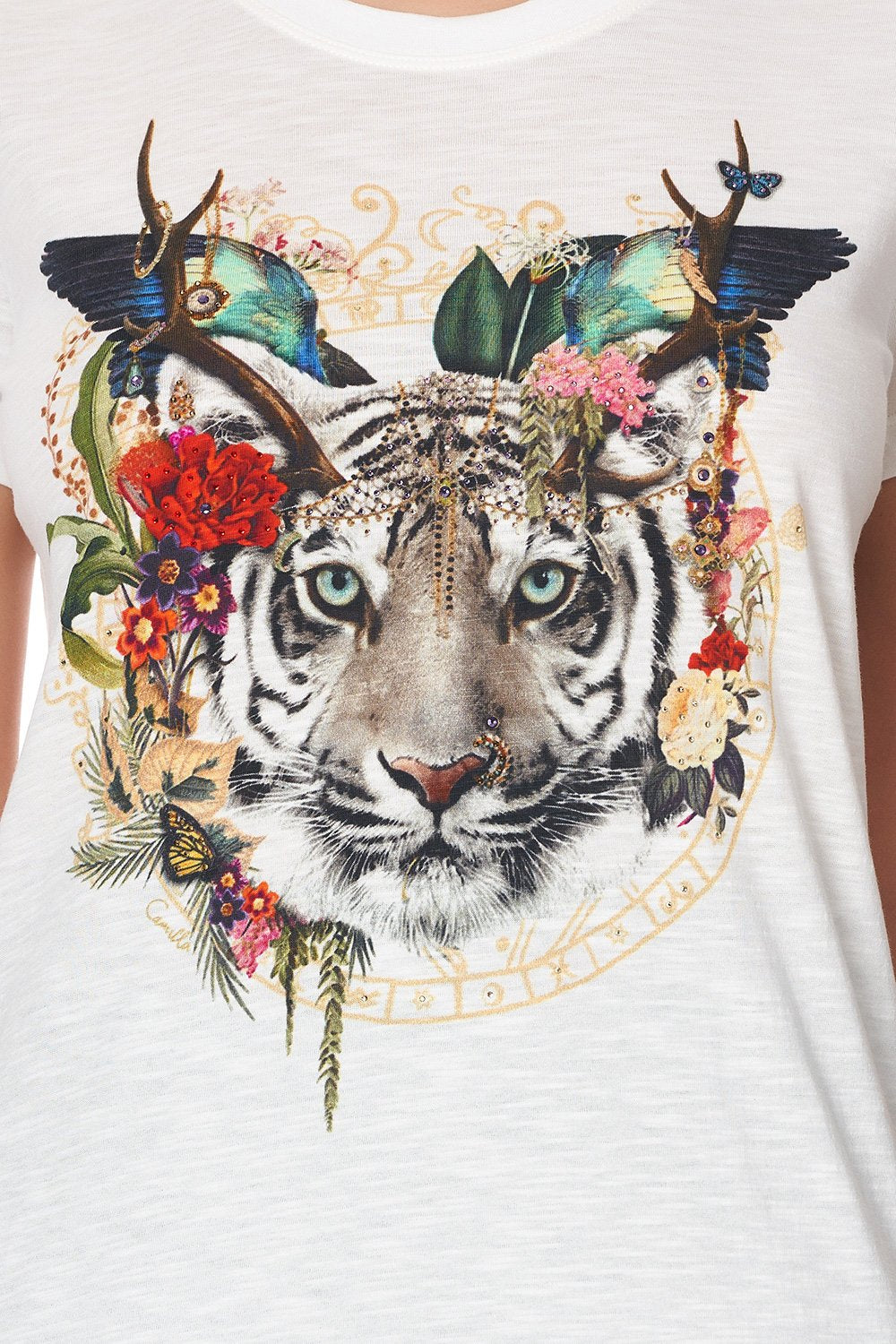 SLIM FIT ROUND NECK T-SHIRT EMERALD'S ORBIT