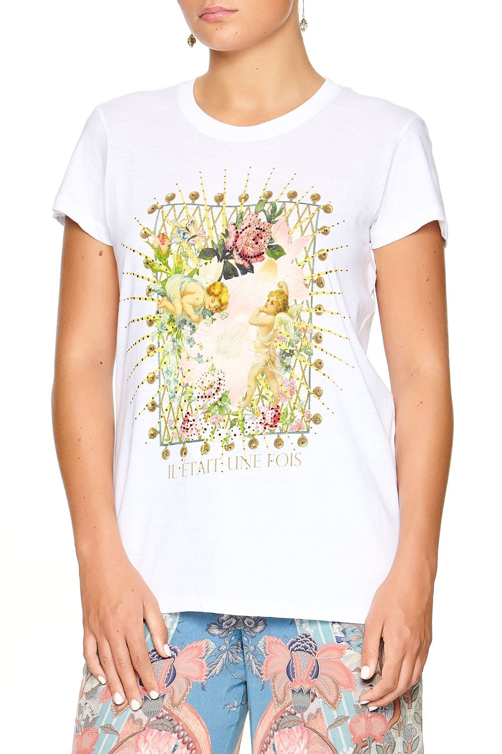 SLIM FIT ROUND NECK T-SHIRT JEANNE QUEEN