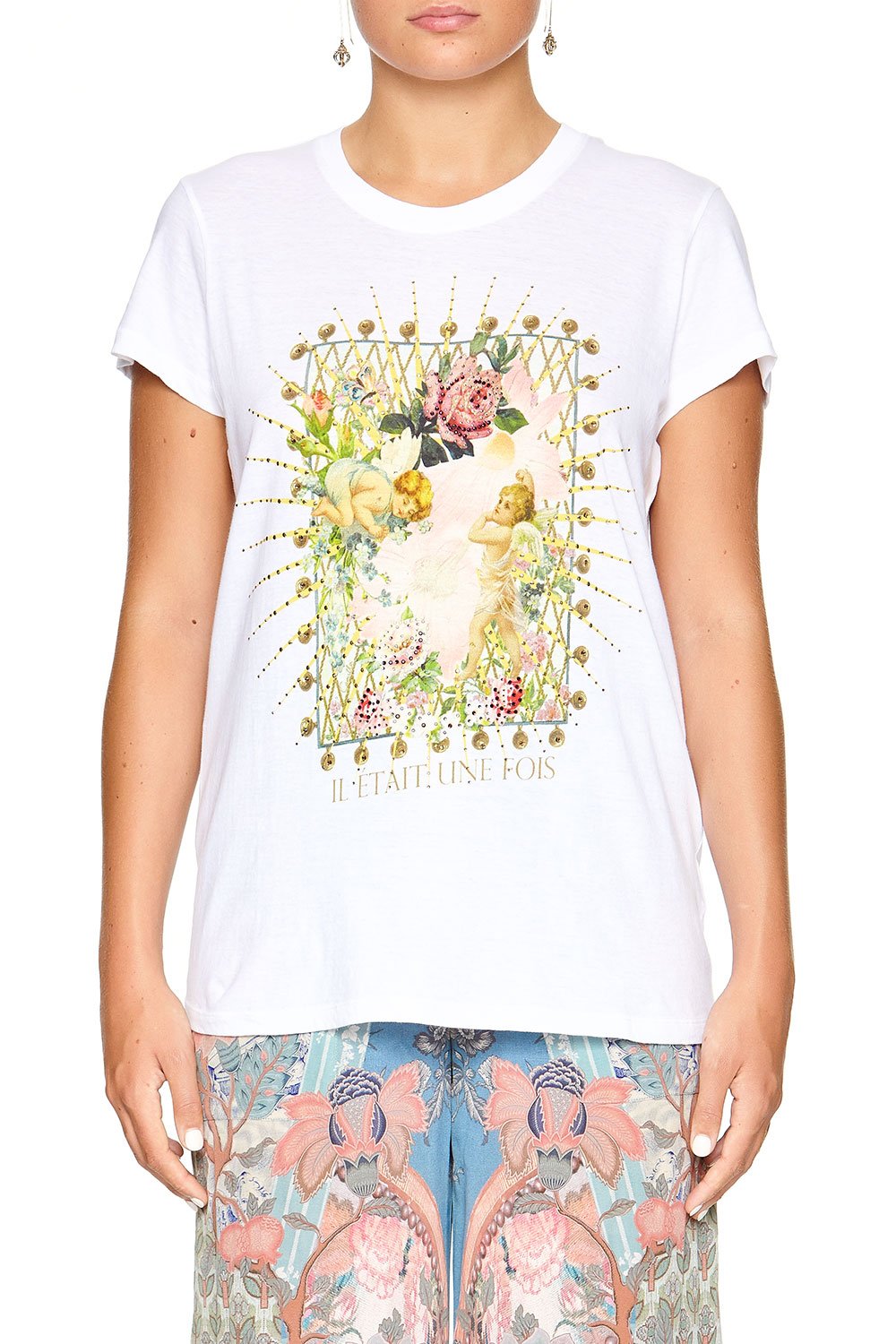 SLIM FIT ROUND NECK T-SHIRT JEANNE QUEEN