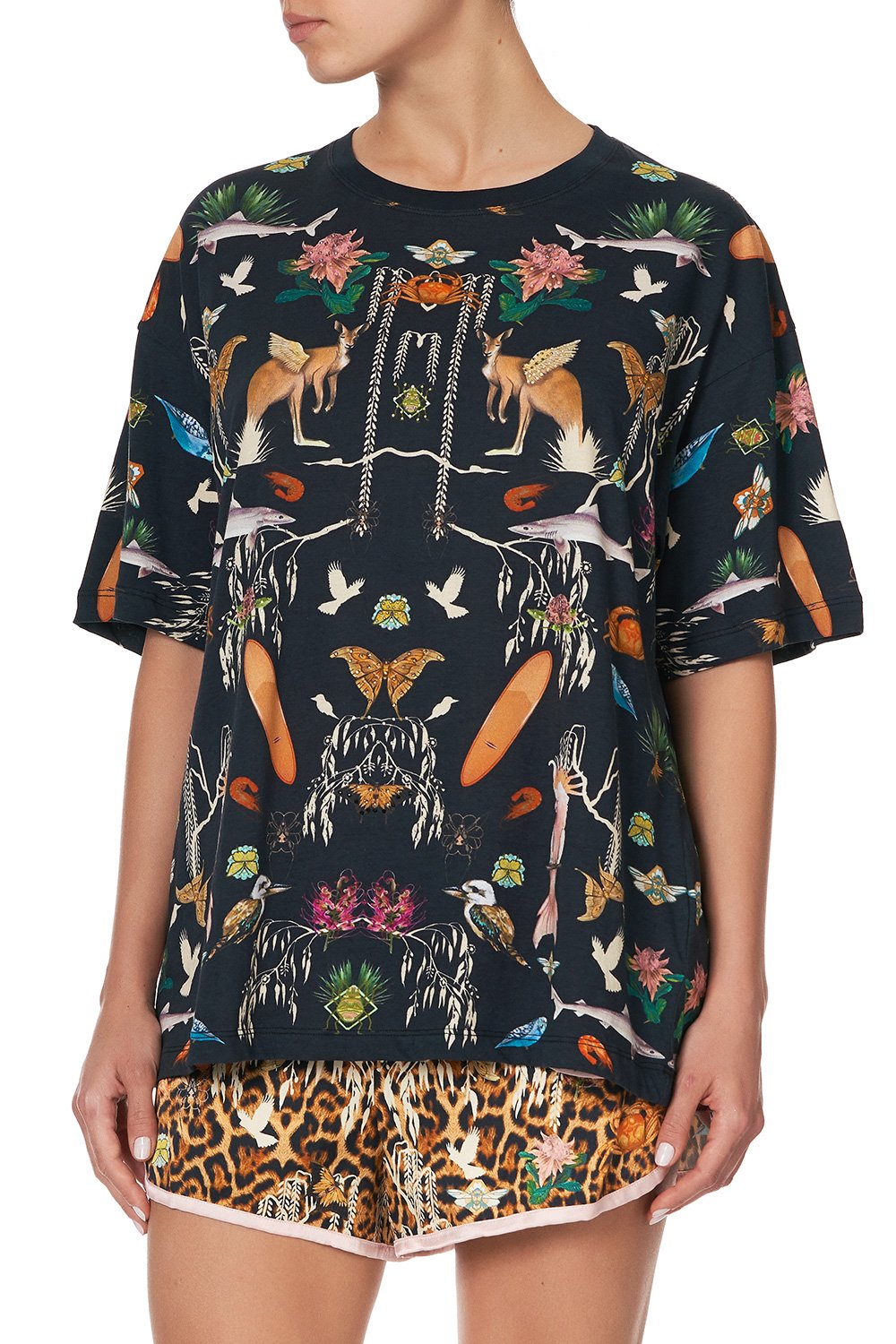 SLIM FIT ROUND NECK T-SHIRT FAUNA ELECTRO