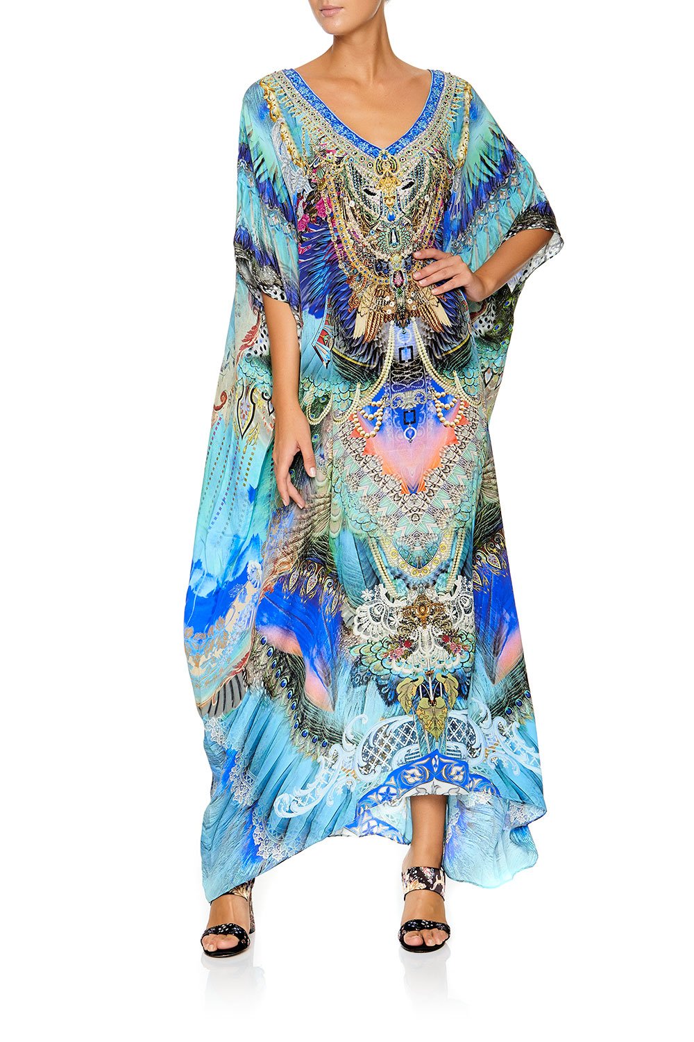 CAMILLA SLIM LINE V NECK KAFTAN FREEDOM FLIGHT