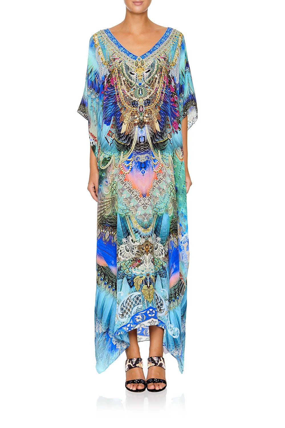 CAMILLA SLIM LINE V NECK KAFTAN FREEDOM FLIGHT