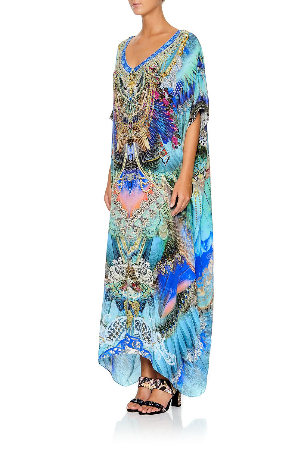 CAMILLA SLIM LINE V NECK KAFTAN FREEDOM FLIGHT