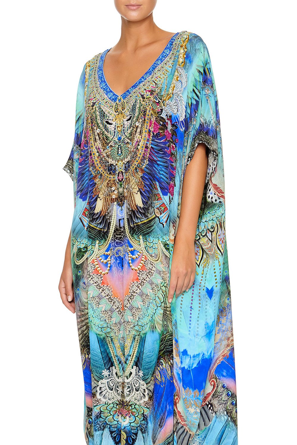 CAMILLA SLIM LINE V NECK KAFTAN FREEDOM FLIGHT