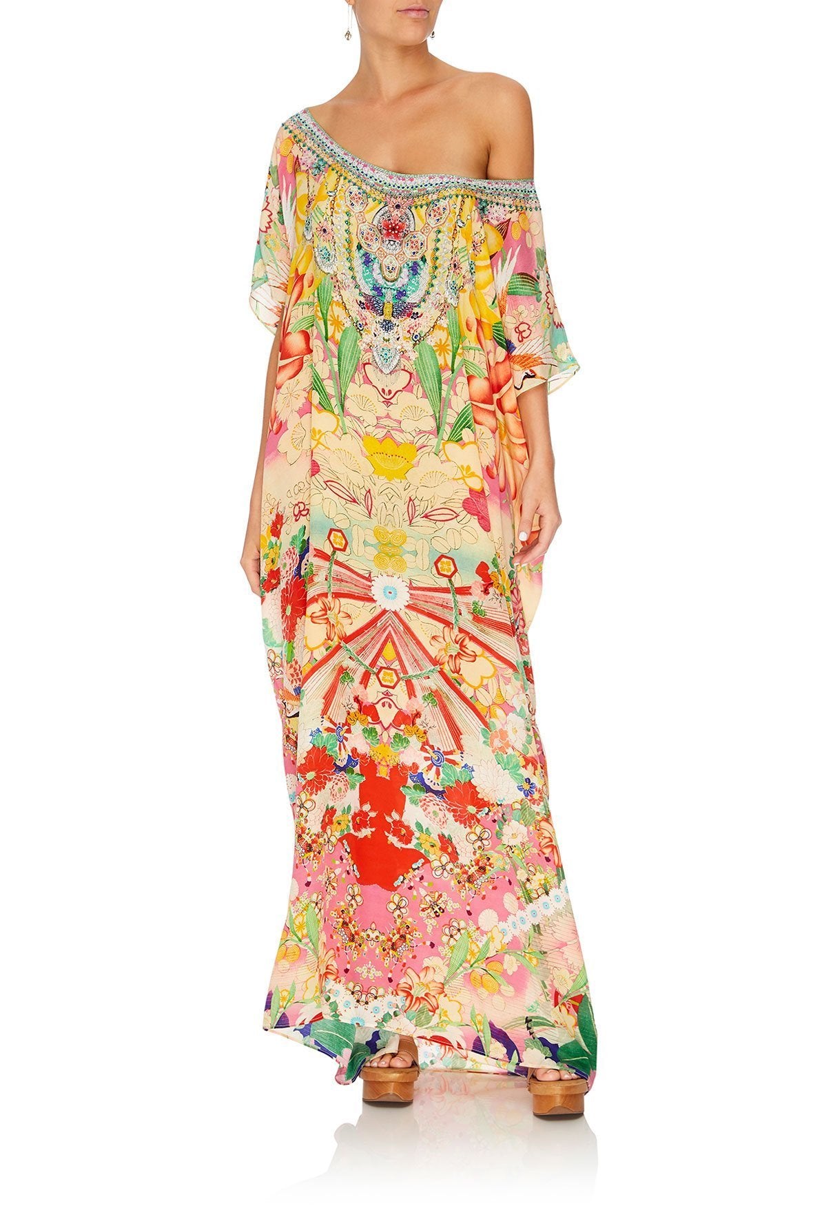 SLIM ROUND NECK KAFTAN KIMONO KISSES