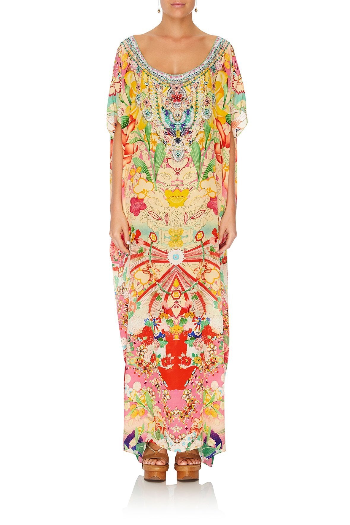 SLIM ROUND NECK KAFTAN KIMONO KISSES