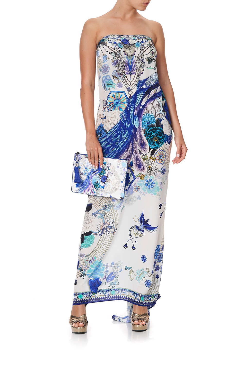 SMALL CANVAS CLUTCH WHITE SIDE OF THE MOON