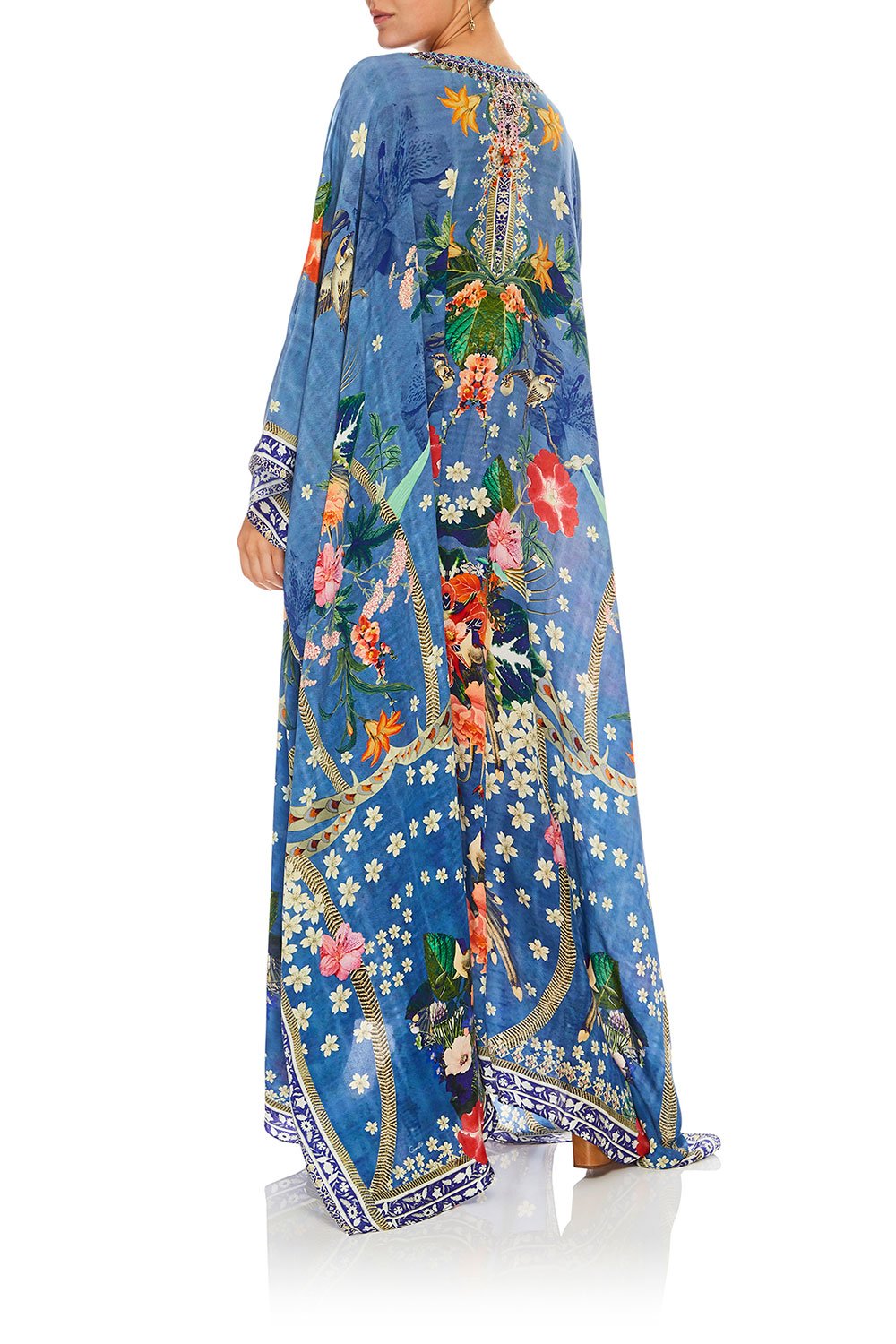 CAMILLA FARAWAY FLORALS SPLIT FRONT AND SLEEVE KAFTAN