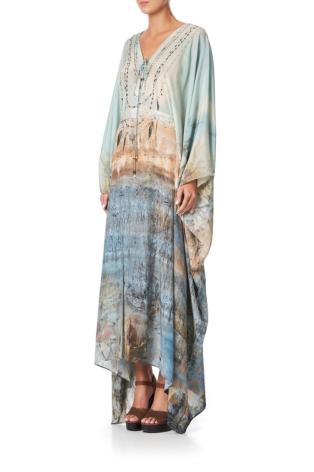 SPLIT HEM LACE UP KAFTAN COUNTRY DIARIES