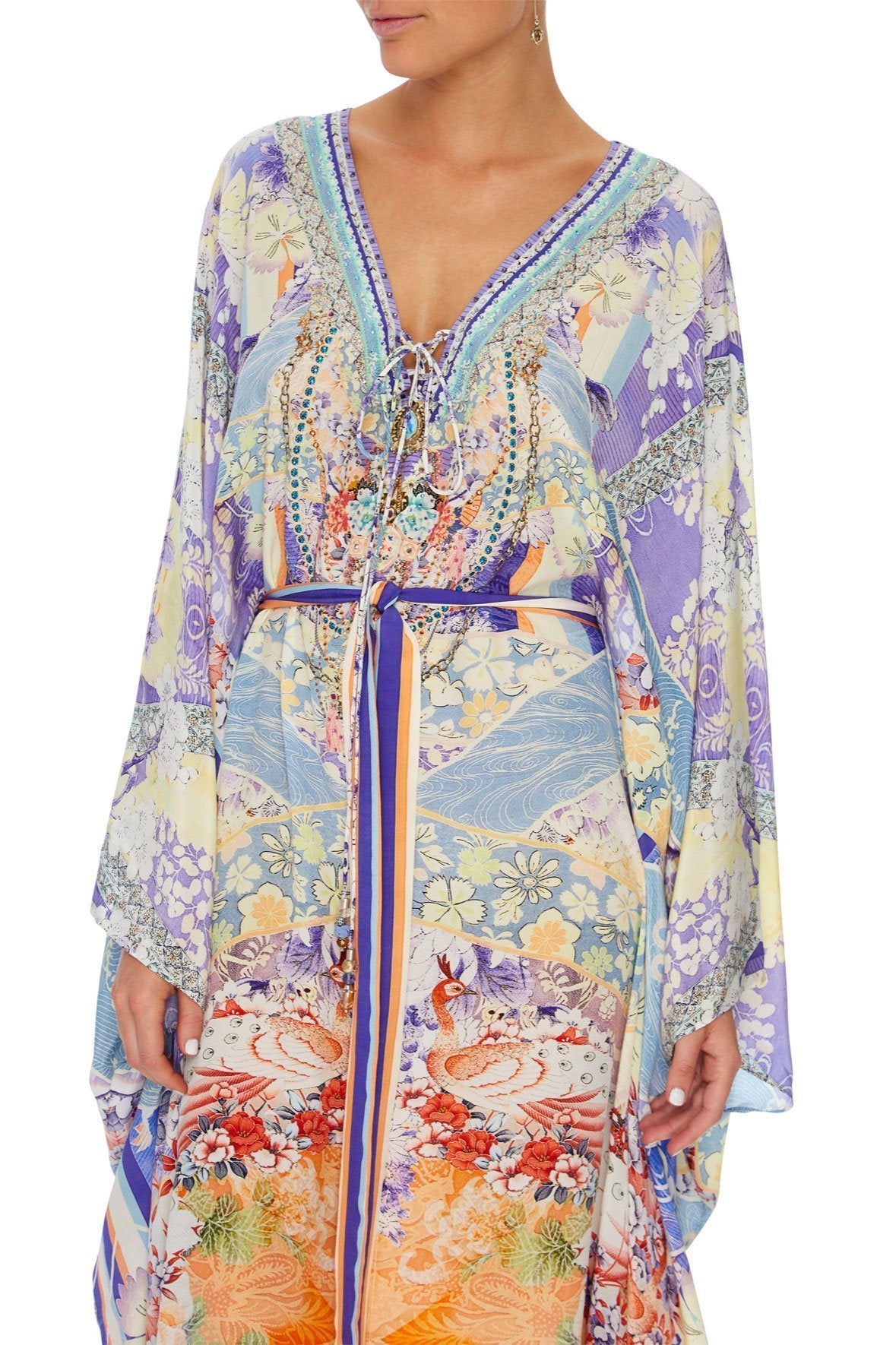 SPLIT HEM LACE UP KAFTAN GIRL IN THE KIMONO
