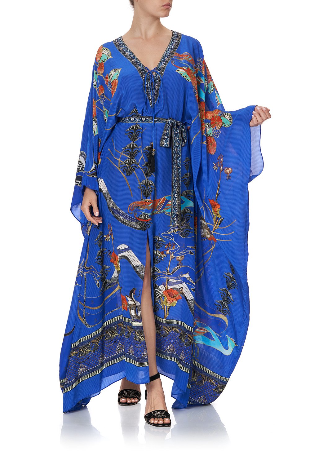 SPLIT HEM LACE UP KAFTAN TREE OF LIFE