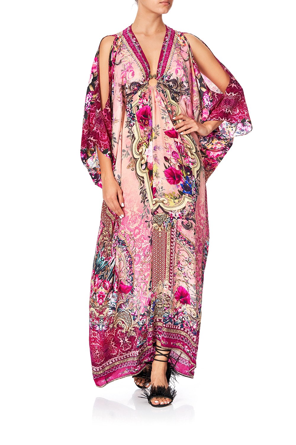 CAMILLA SPLIT SLEEVE KAFTAN W HARDWARE LA BELLE