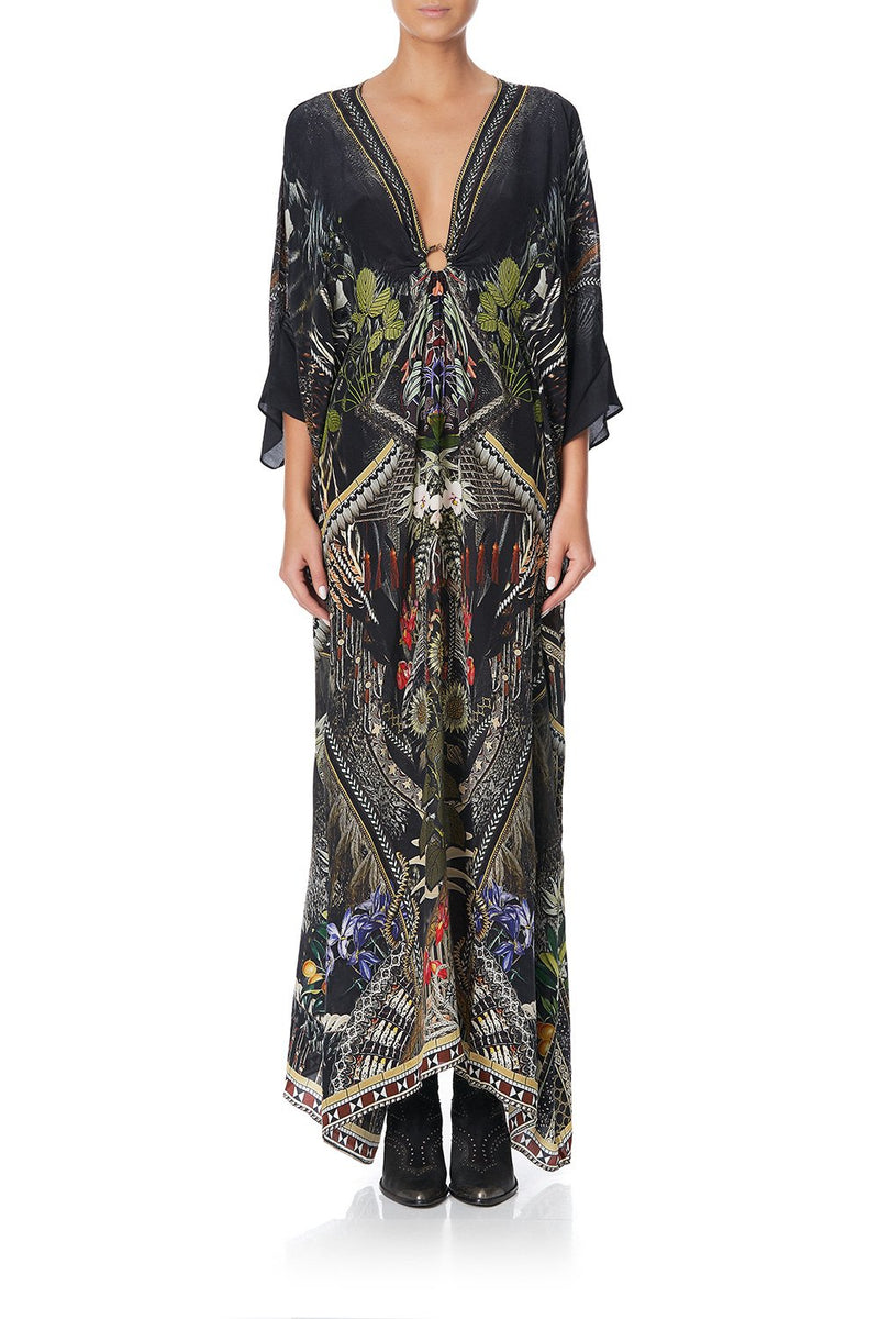 SPLIT SLEEVE KAFTAN WITH HARDWARE FLORAISON