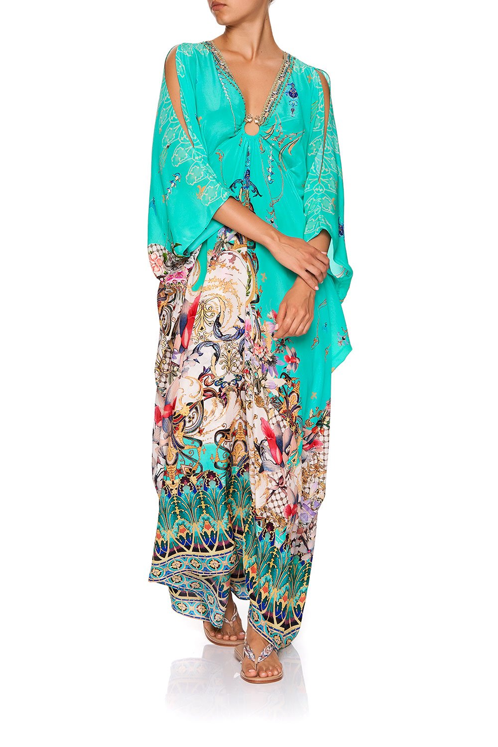 SPLIT SLEEVE KAFTAN WITH HARDWARE FLORAISON