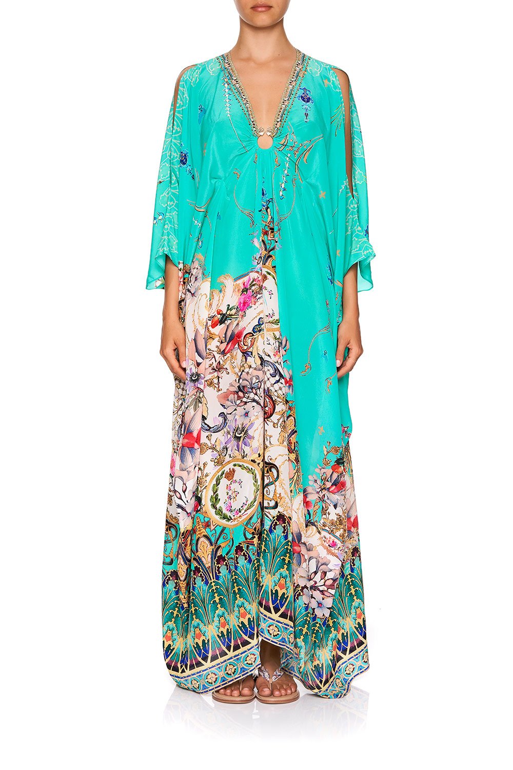 SPLIT SLEEVE KAFTAN WITH HARDWARE FLORAISON