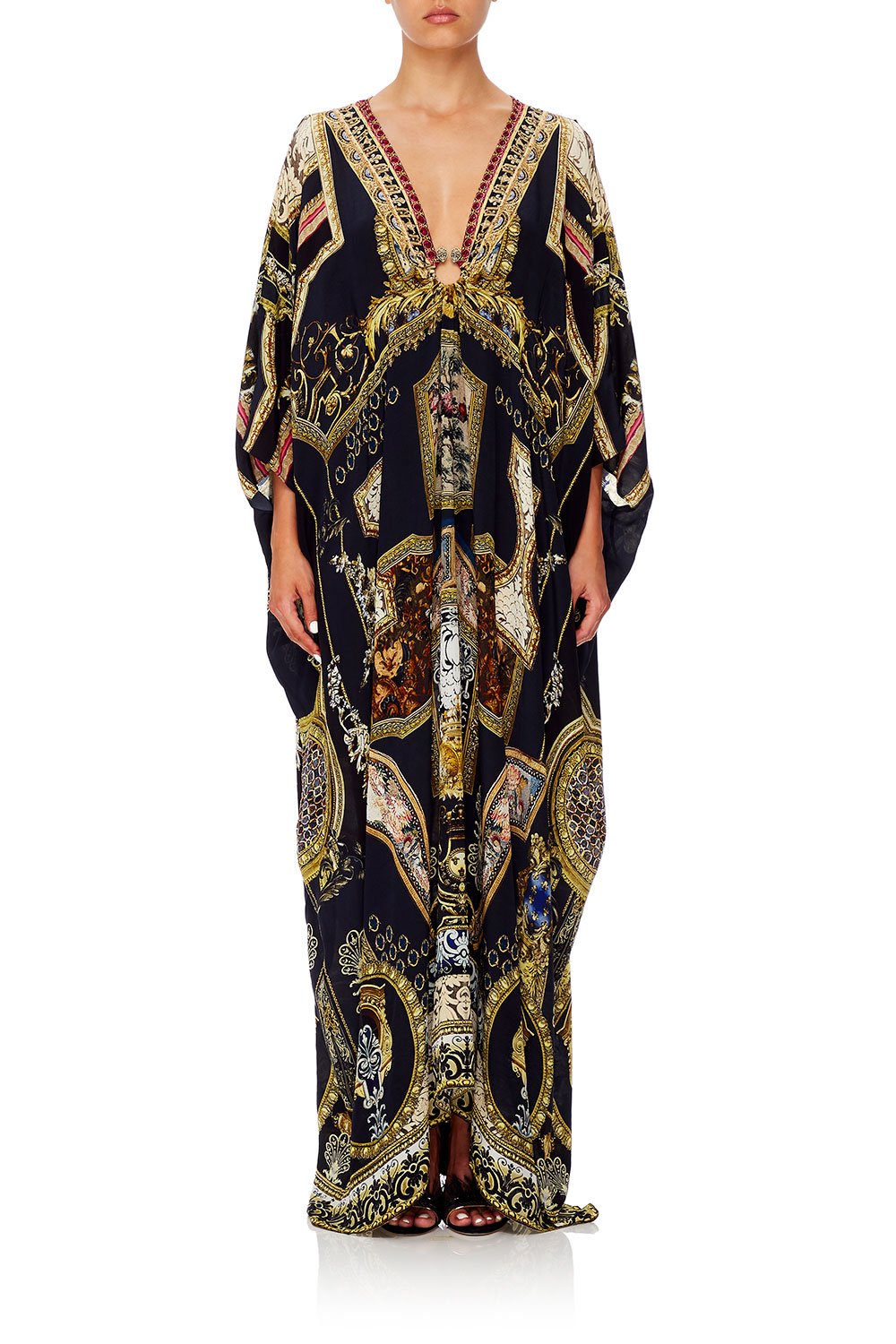 CAMILLA SPLIT SLEEVE KAFTAN WITH HARDWARE MIDNIGHT MEETING
