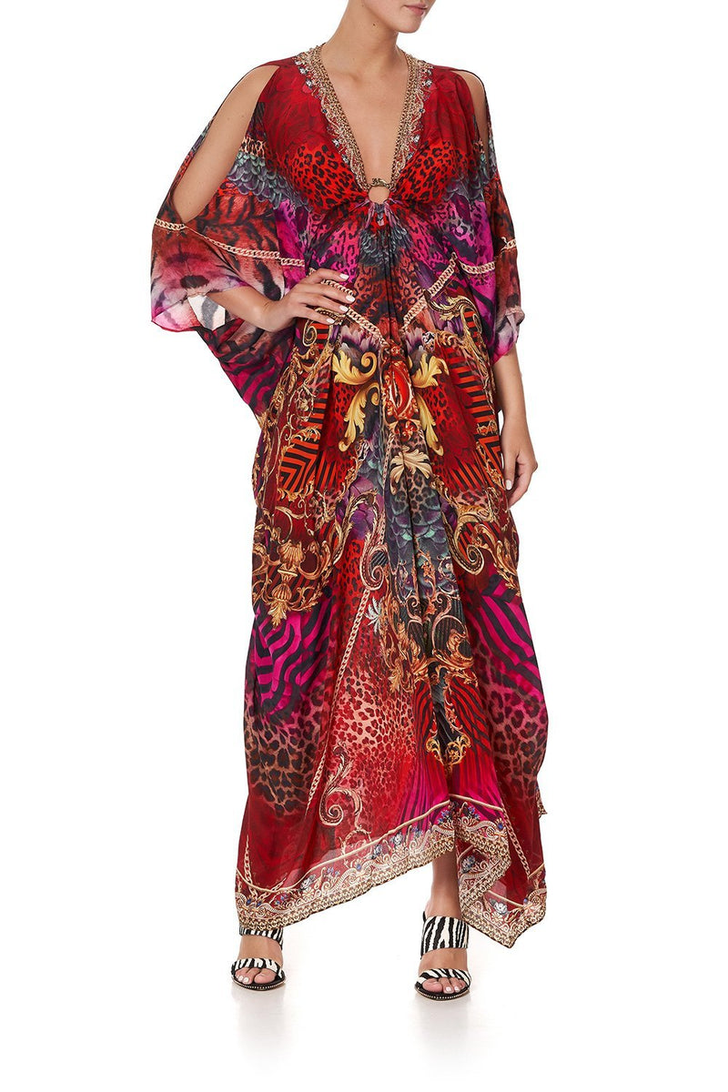 SPLIT SLEEVE KAFTAN WITH HARDWARE RAVIN RAVEN