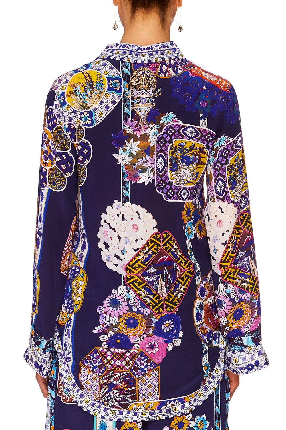 CAMILLA STAR GAZER BUTTON DOWN SHIRT W CONTRAST