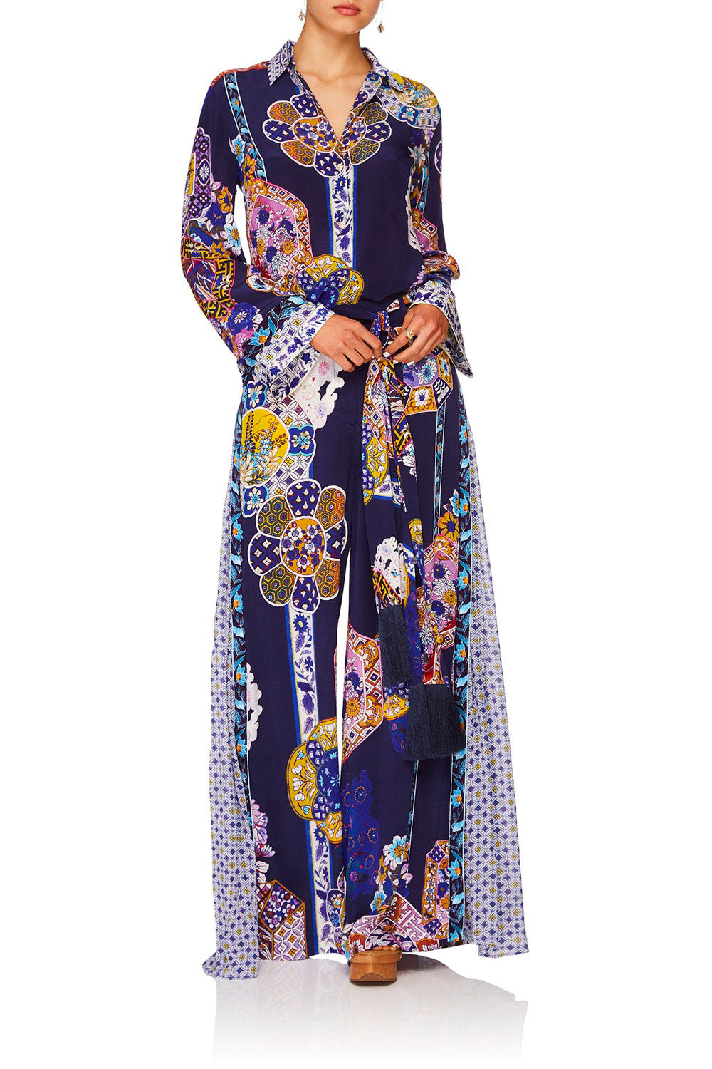 CAMILLA STAR GAZER BUTTON DOWN SHIRT W CONTRAST