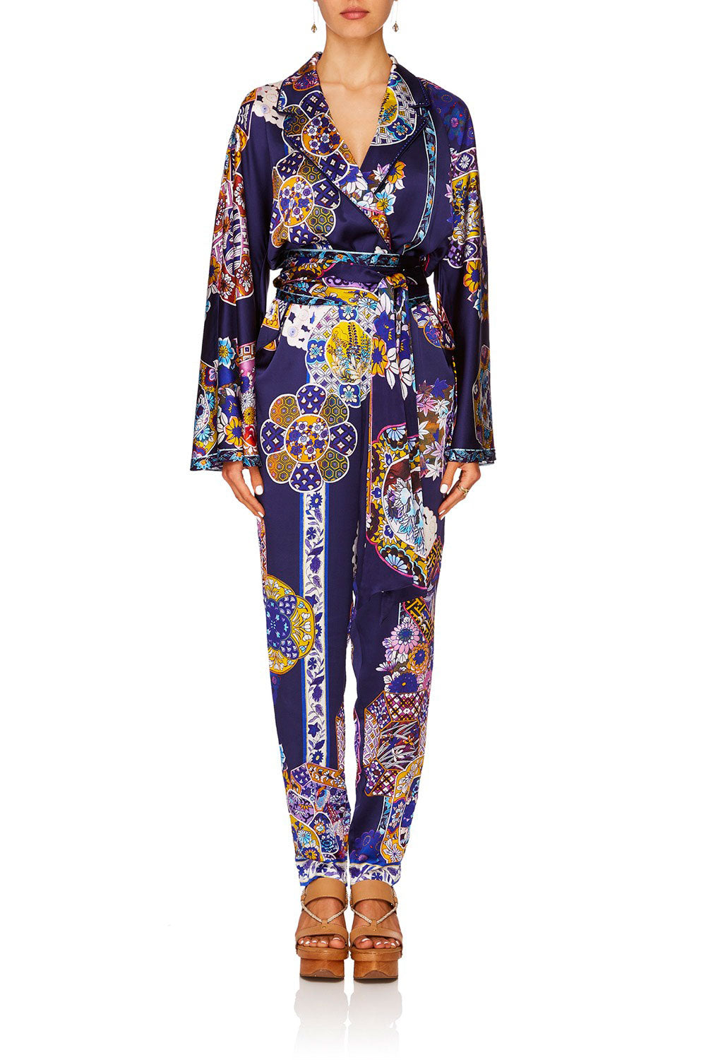 CAMILLA STAR GAZER KIMONO SLEEVE JUMPSUIT WPIPING