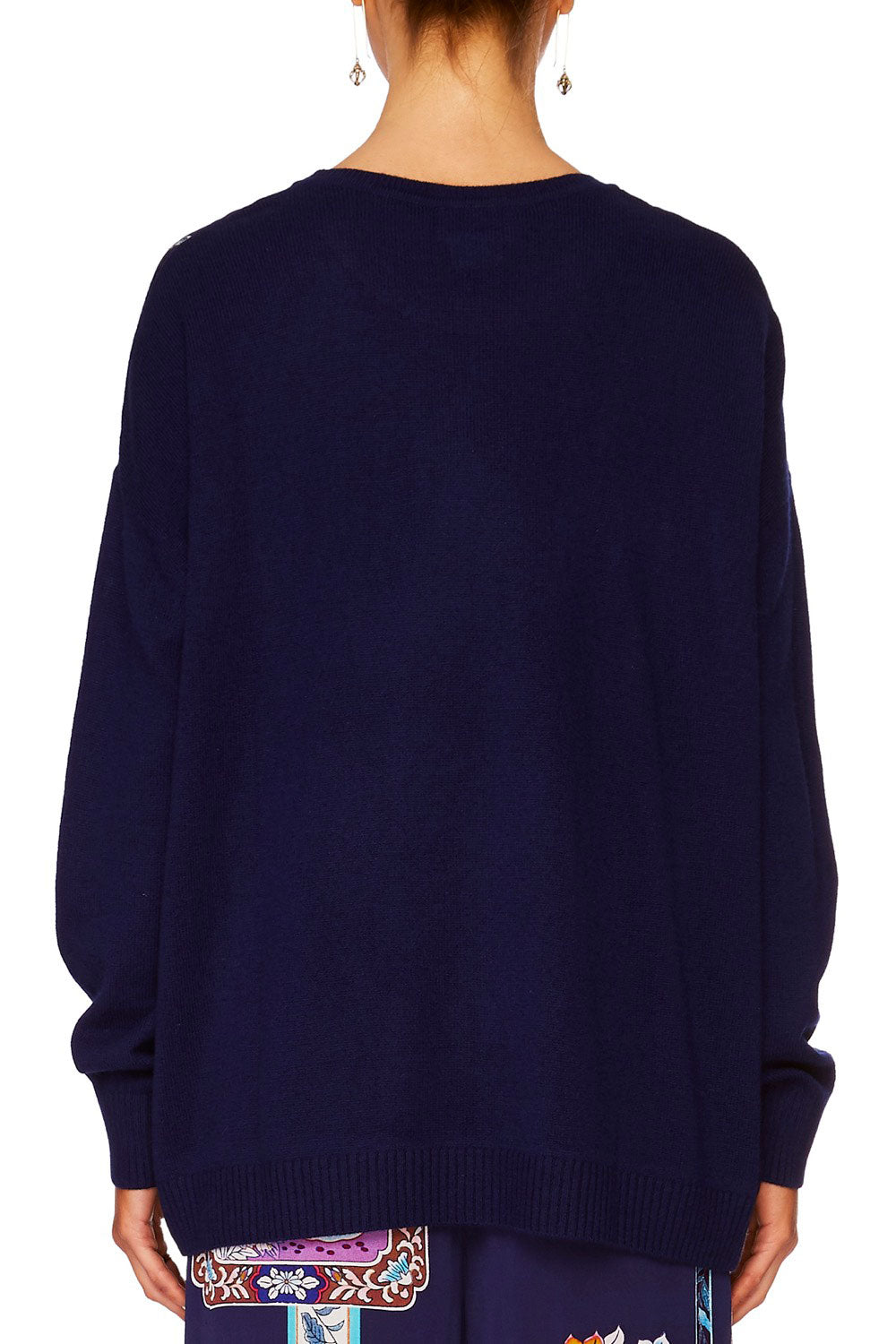 CAMILLA STAR GAZER LOOSE FIT JUMPER W KNIT BACK