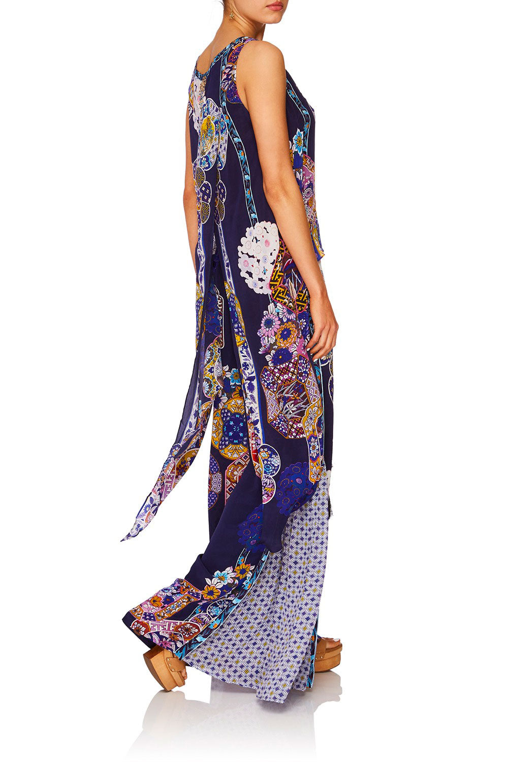 CAMILLA STAR GAZER V-NECK CROSS BACK TOP