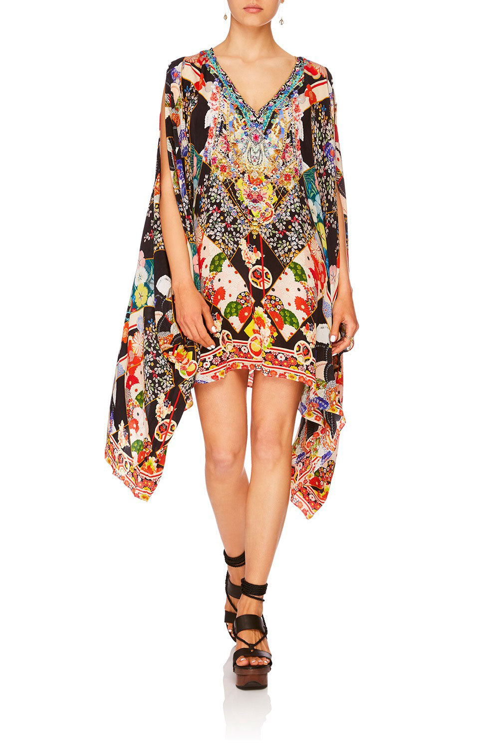 CAMILLA STAR GIRL FRONT SPLIT SHORT KAFTAN