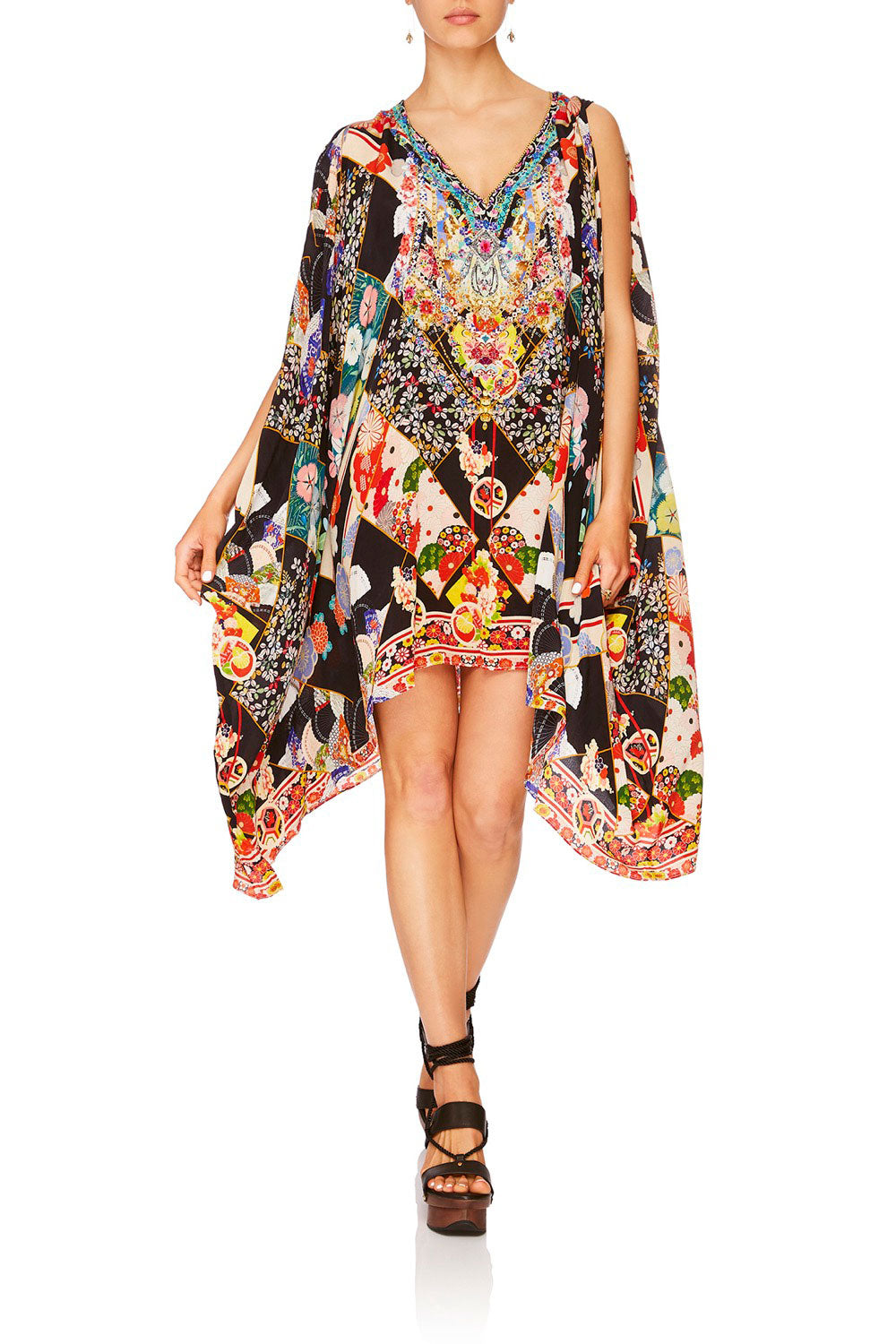 CAMILLA STAR GIRL FRONT SPLIT SHORT KAFTAN