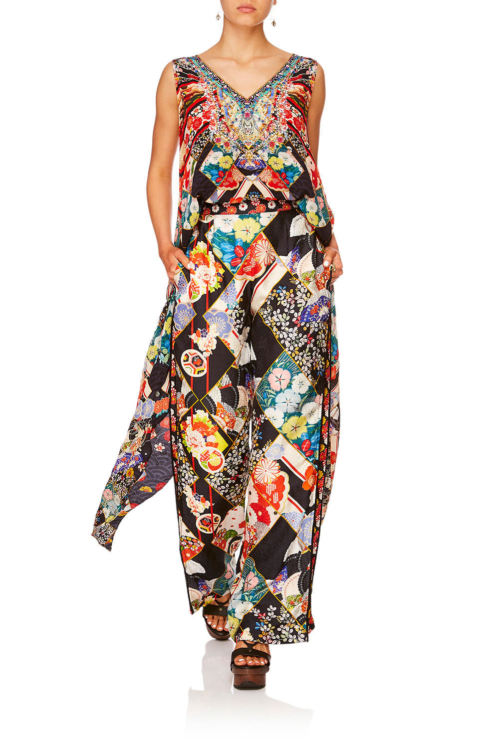 CAMILLA STAR GIRL HIGH LOW CROSS BACK TOP