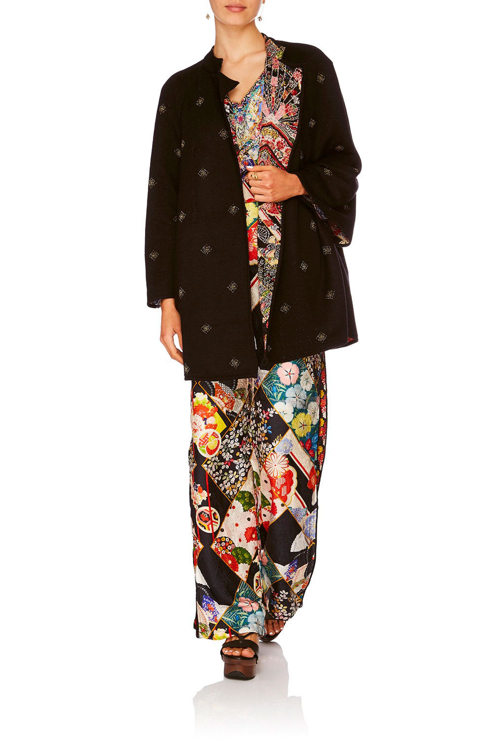 CAMILLA STAR GIRL REVERSIBLE KNIT COCOON COAT