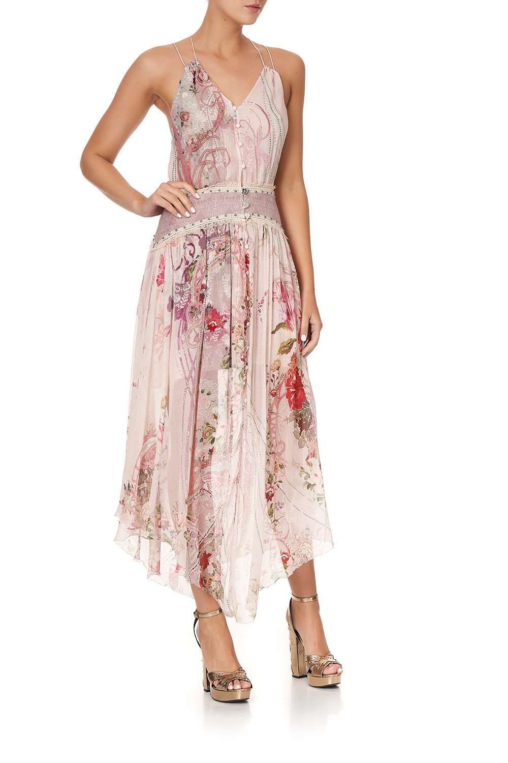 STRAP DRESS WITH SHAPED WAISTBAND ISTENANYA