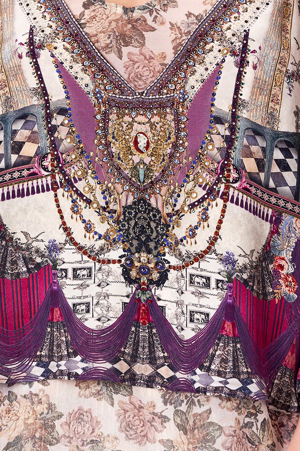 STRAP TOP WITH SHEER UNDERLAY VIOLET CITY