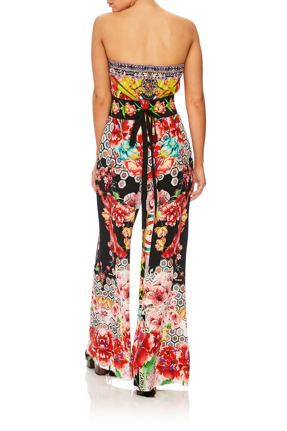 CAMILLA PAINTED LAND STRAPLESS JUMPSUIT W/ JKT BELT