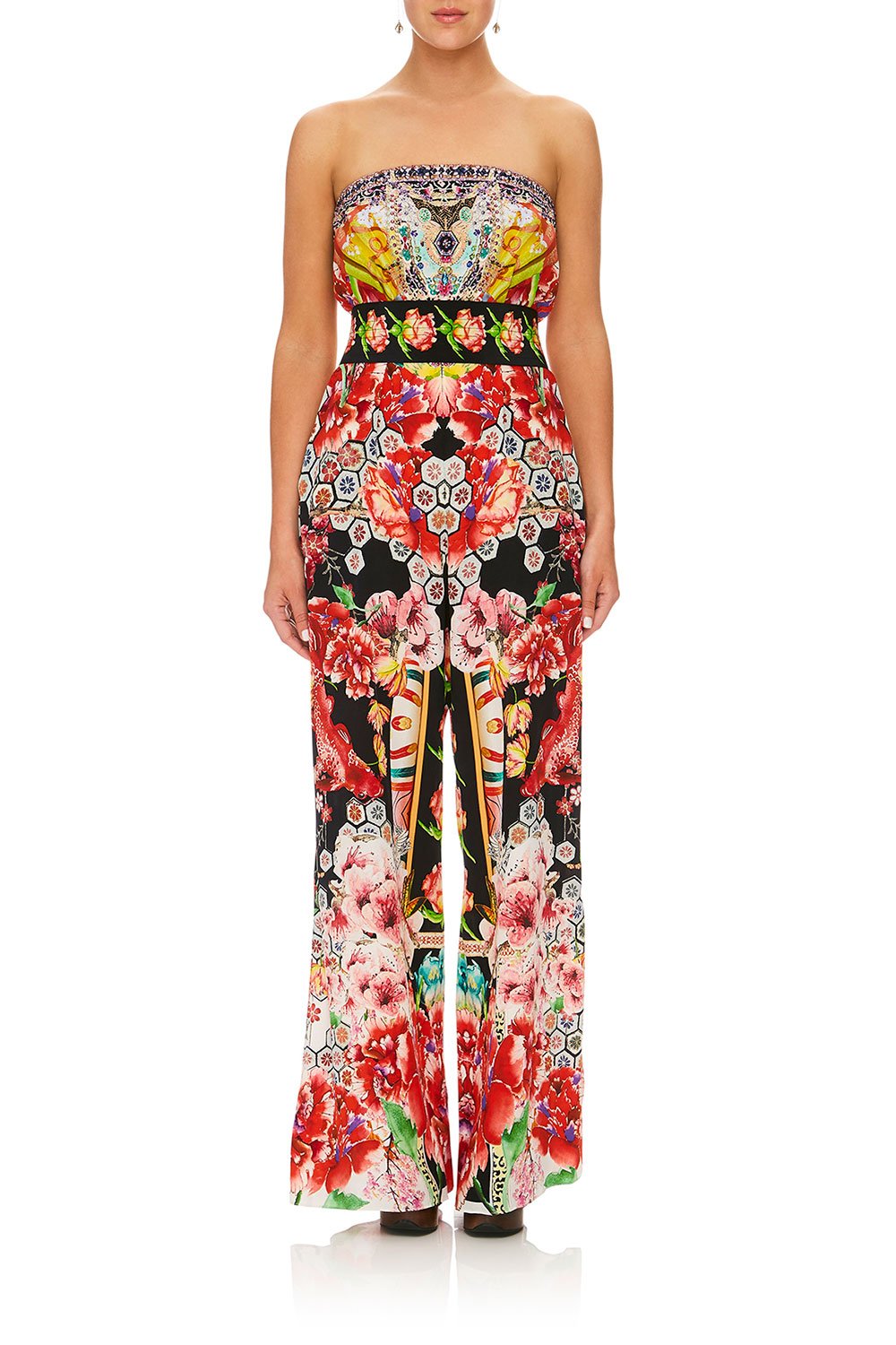 CAMILLA PAINTED LAND STRAPLESS JUMPSUIT W/ JKT BELT