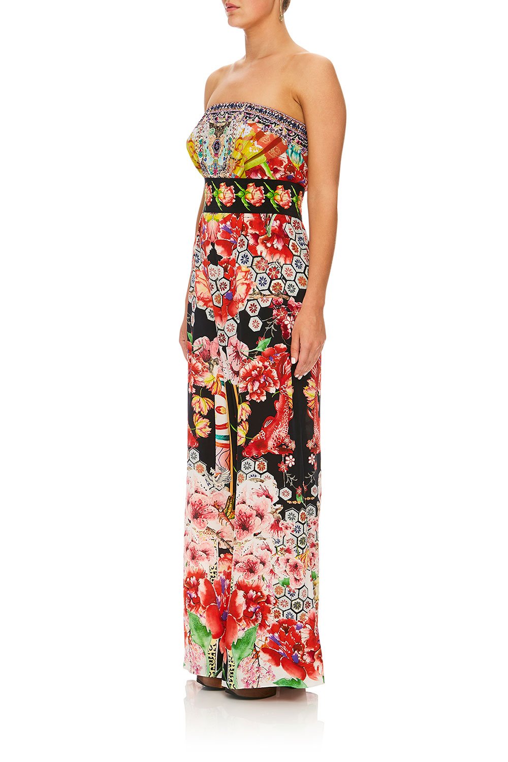 CAMILLA PAINTED LAND STRAPLESS JUMPSUIT W/ JKT BELT