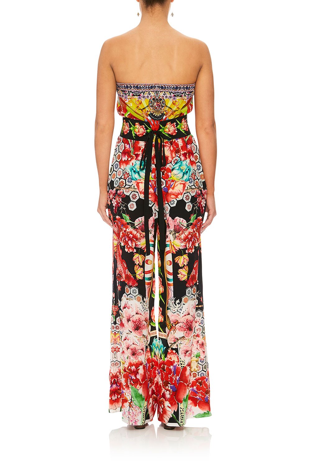CAMILLA PAINTED LAND STRAPLESS JUMPSUIT W/ JKT BELT