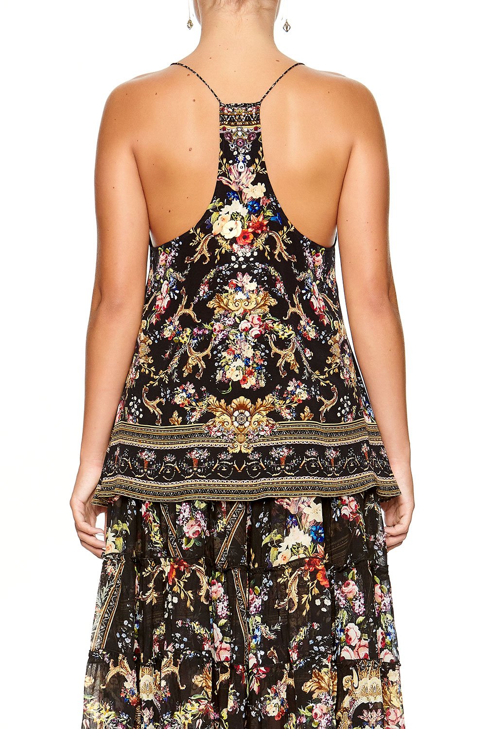 CAMILLA T-BACK SHOESTRING TOP FRIEND IN FLORA