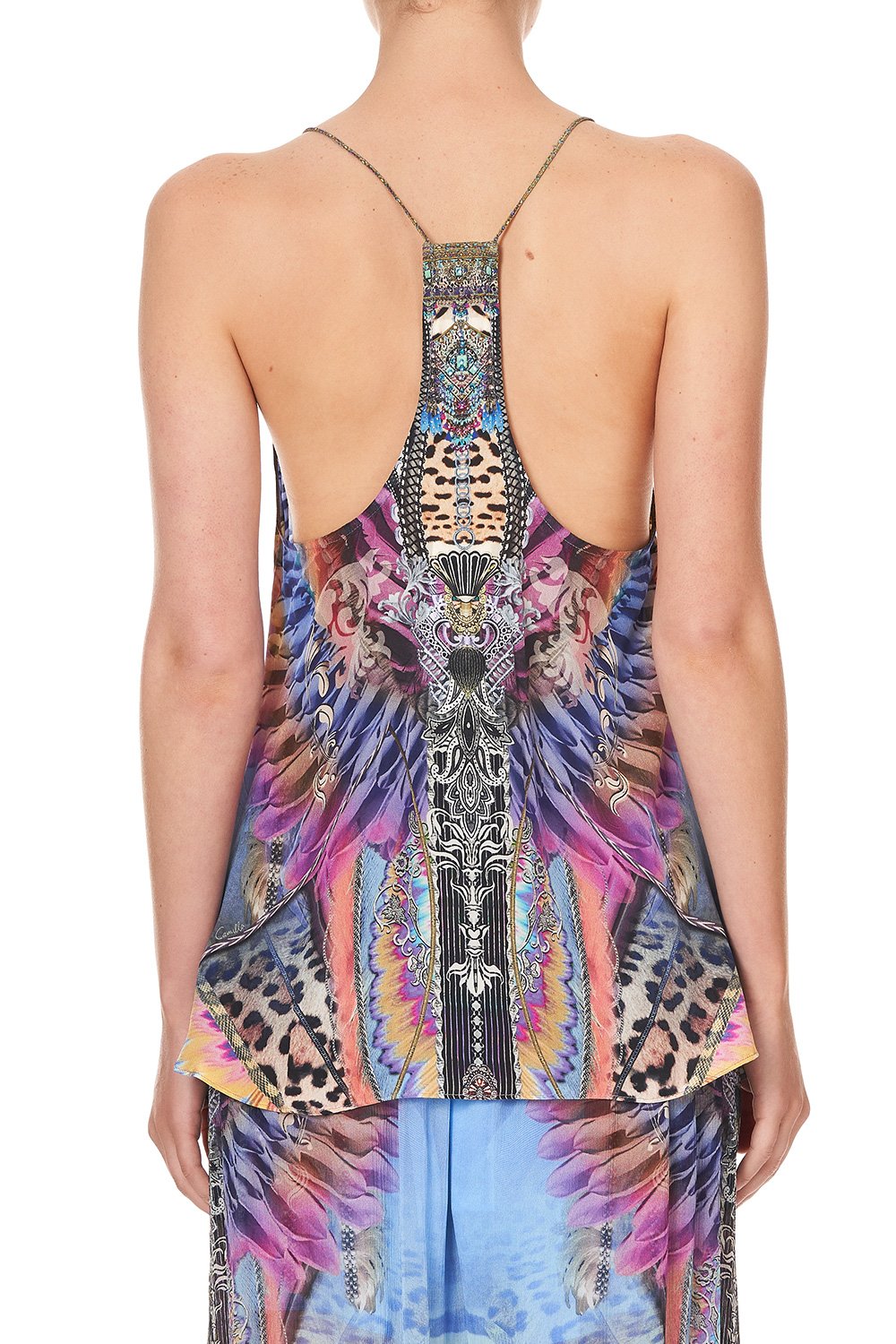 T BACK SHOESTRING TOP LOVE ON THE WING