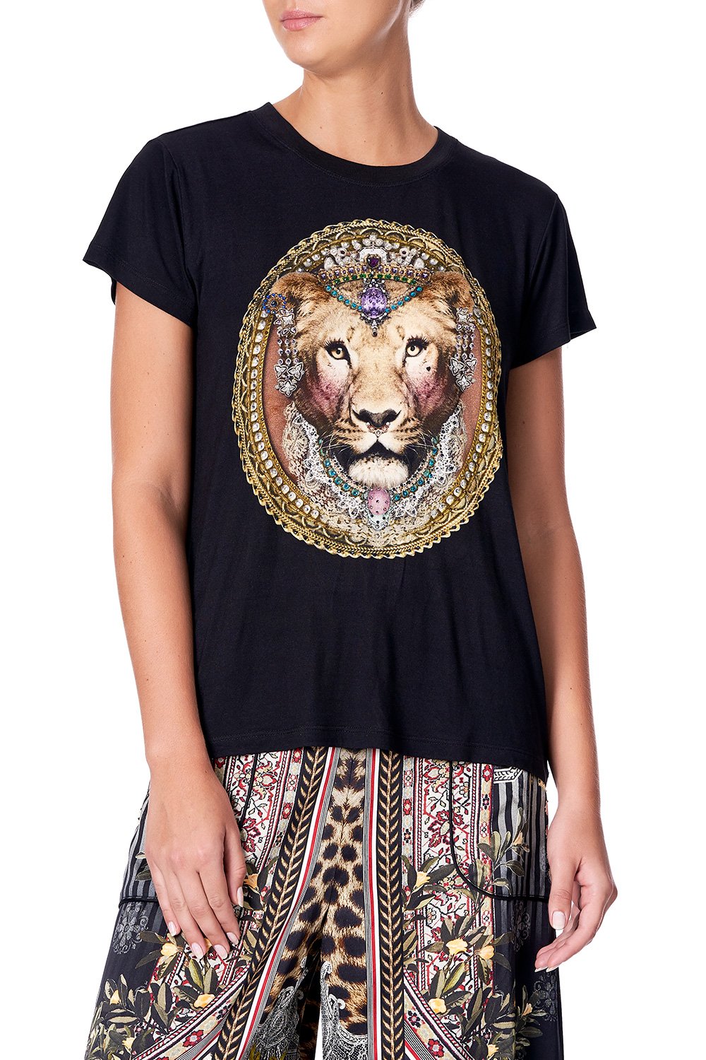 SLIM FIT ROUND NECK T-SHIRT MARAIS AT MIDNIGHT