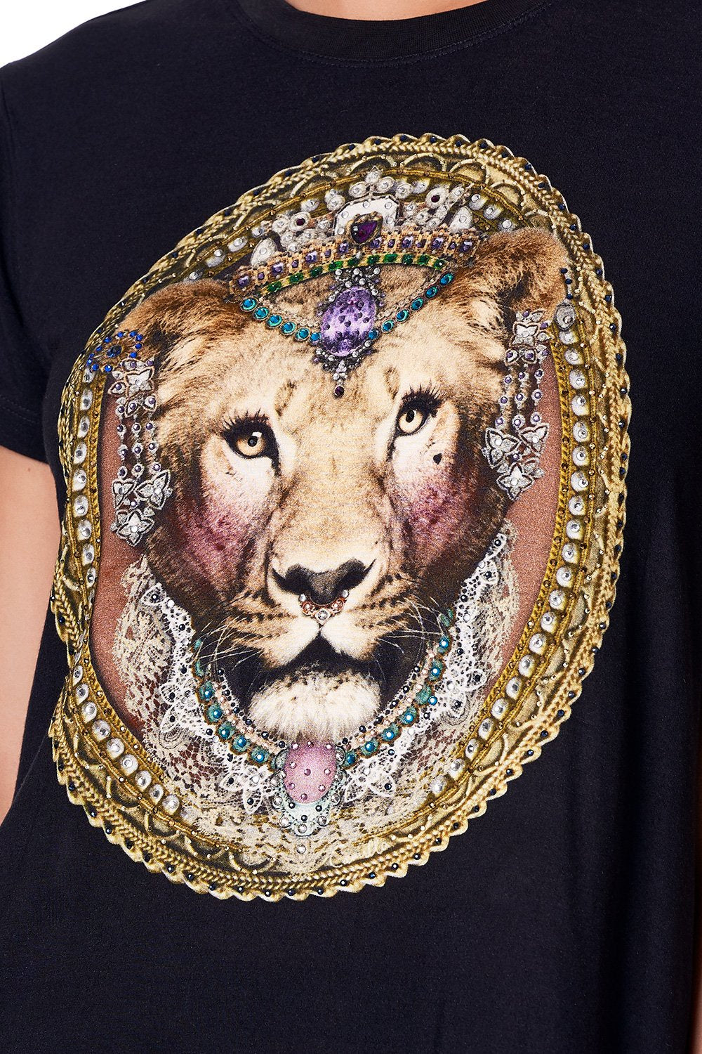 SLIM FIT ROUND NECK T-SHIRT MARAIS AT MIDNIGHT