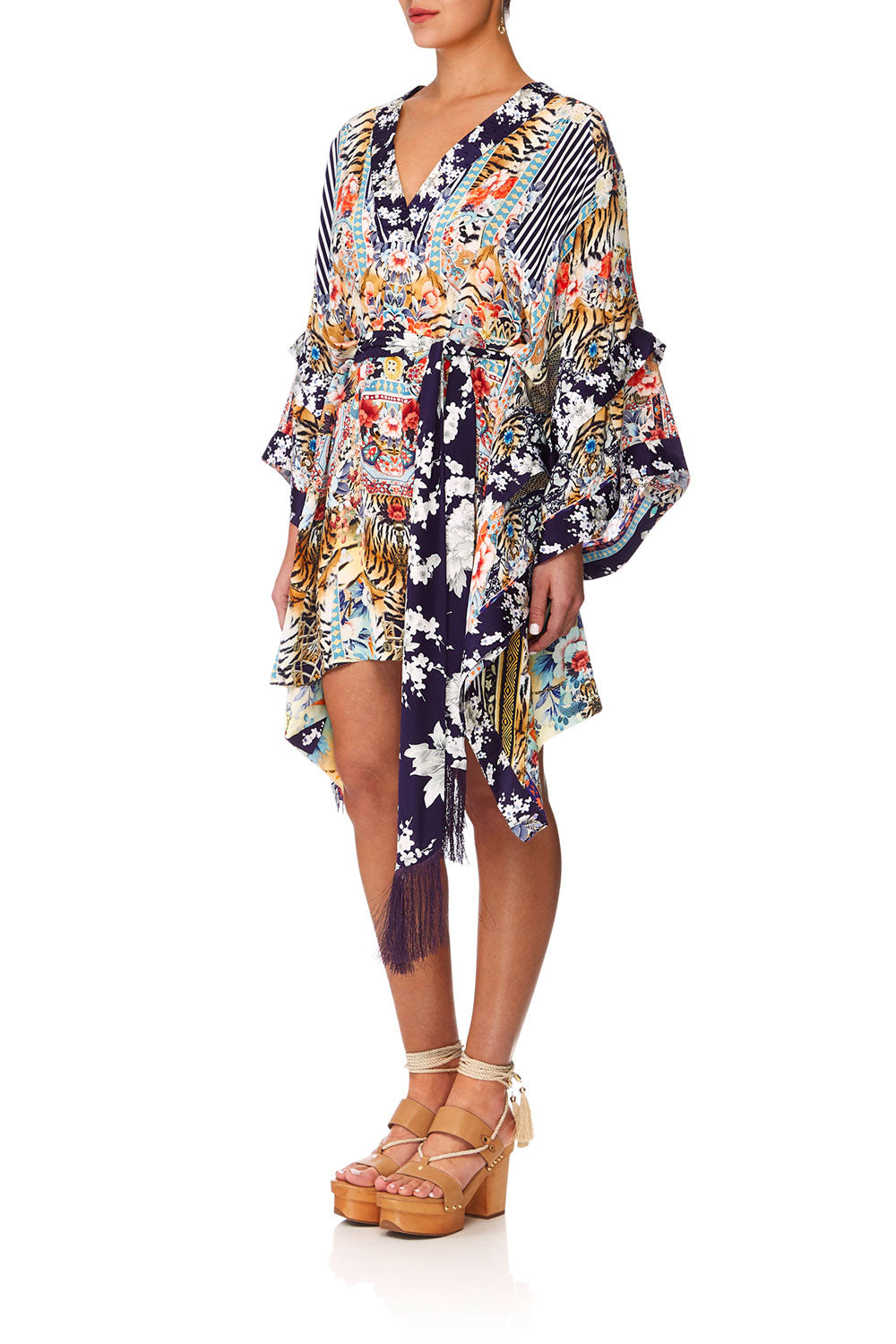 CAMILLA THE LONELY WILD DOUBLE LAYER KIMONO SLEEVE DRESS