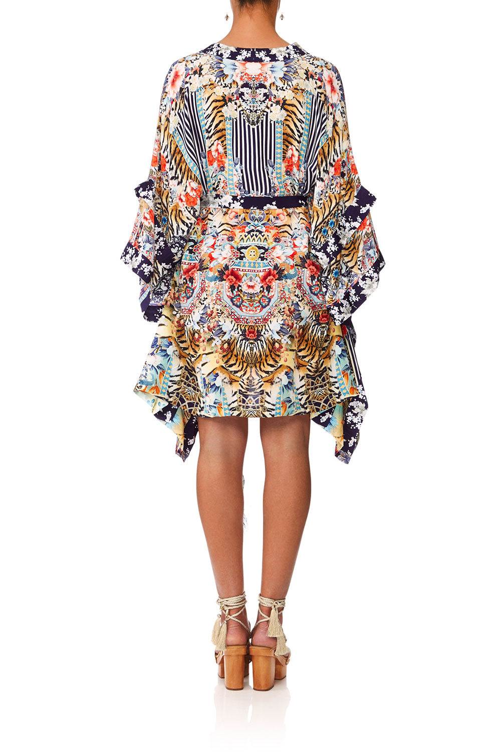 CAMILLA THE LONELY WILD DOUBLE LAYER KIMONO SLEEVE DRESS